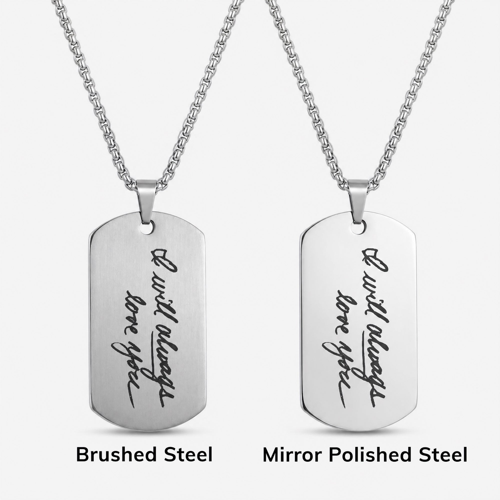 Dog Tag Handwriting Necklace