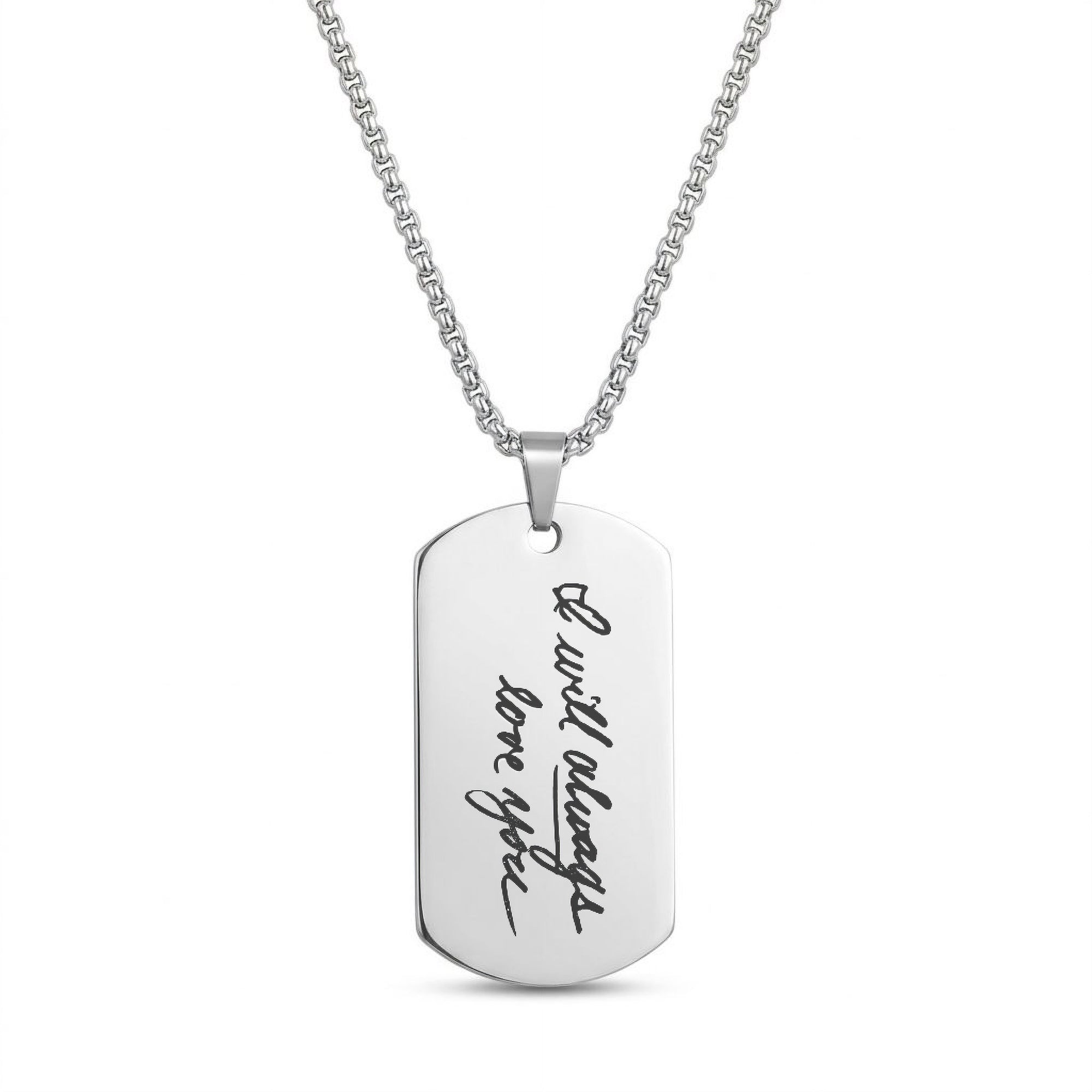 Dog Tag Handwriting Necklace