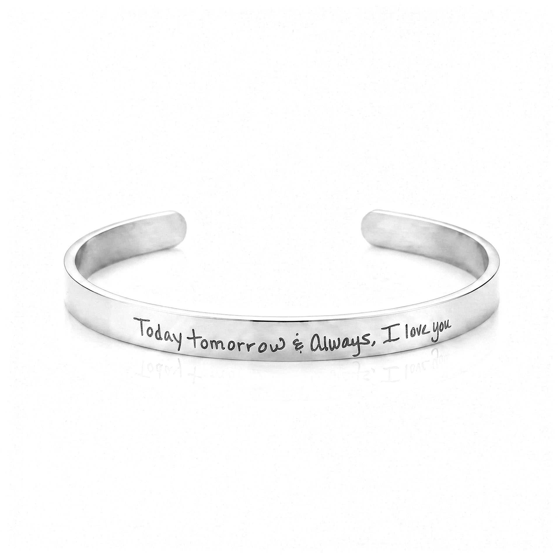 Silver Cuff Handwriting Bracelet