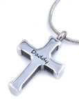 Black and Silver Hawser Cross Cremation Jewelry