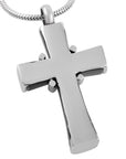 Black and Silver Hawser Cross Cremation Jewelry