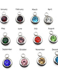Birthstone Charms in Steel Bezel, 6.5mm