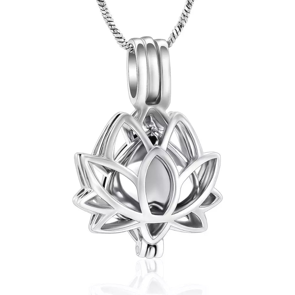 Lotus Flower with Mini Heart Urn Necklace – Sarah & Essie