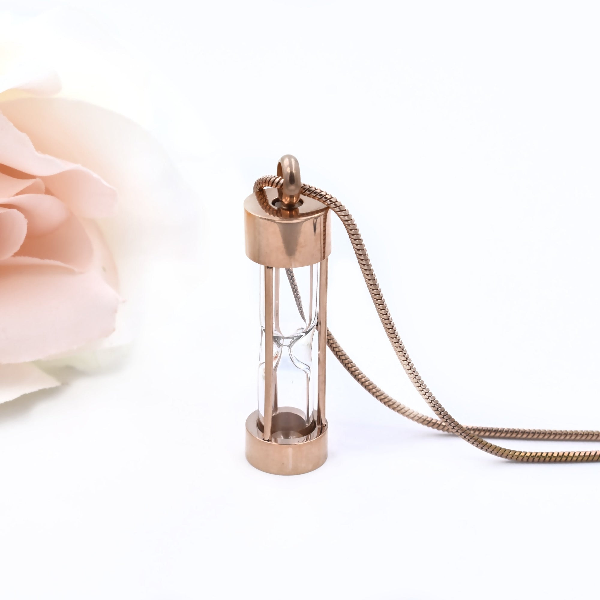 Hourglass Urn Necklace Sarah & Essie Rose Gold 