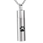 Paw Print Cylinder Cremation Jewelry
