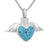 Angel Wings Holding Heart Cremation Jewelry