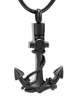 Silver Anchor Urn Necklace Sarah & Essie Black 