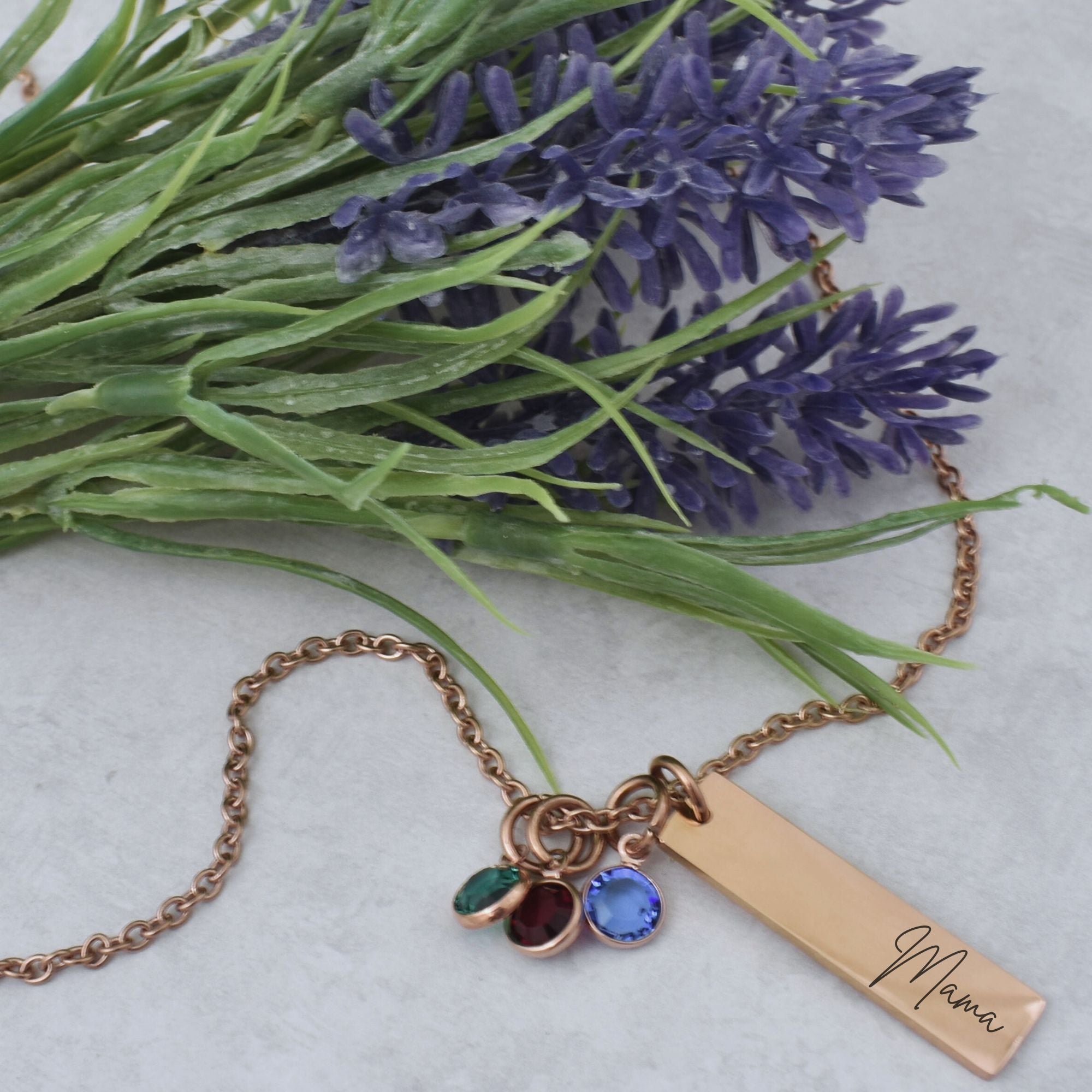Personalized Birthstone Necklace for Mom