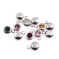 Birthstone Charms in Steel Bezel, 6.5mm