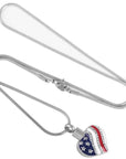 American Flag Heart Urn Necklace Sarah & Essie 