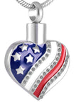 American Flag Heart Urn Necklace Sarah & Essie 