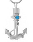 Silver Anchor Urn Necklace Sarah & Essie Silver with Turquoise 