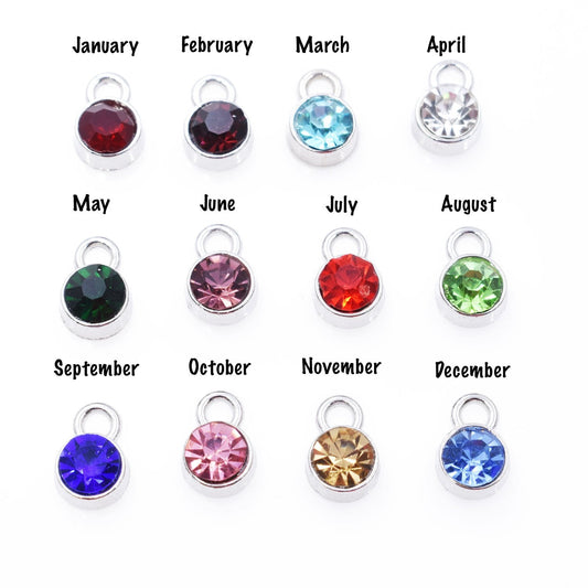 Stainless Steel Birthstone Charms, 6MM Drop Cremation Jewelry Accessories My Sweetest Memories 