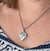 Blue Paw Print Ashes Necklaces with Box Chain on Model