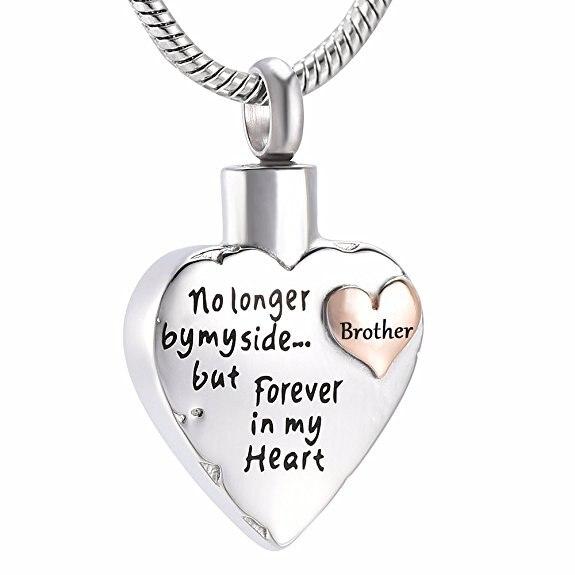 No Longer by My Side - Brother or Sister Heart Urn Necklace Sarah & Essie Brother 