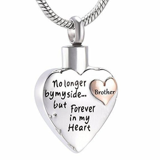 No Longer by My Side - Brother or Sister Heart Urn Necklace Sarah & Essie Brother 