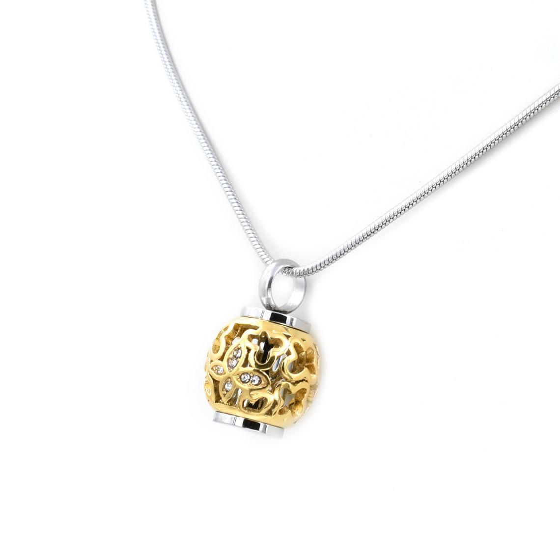Round Openwork with Butterflies Urn Necklace Sarah & Essie Gold 