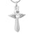 Cross with Crystal Wings and Heart Cremation Jewelry