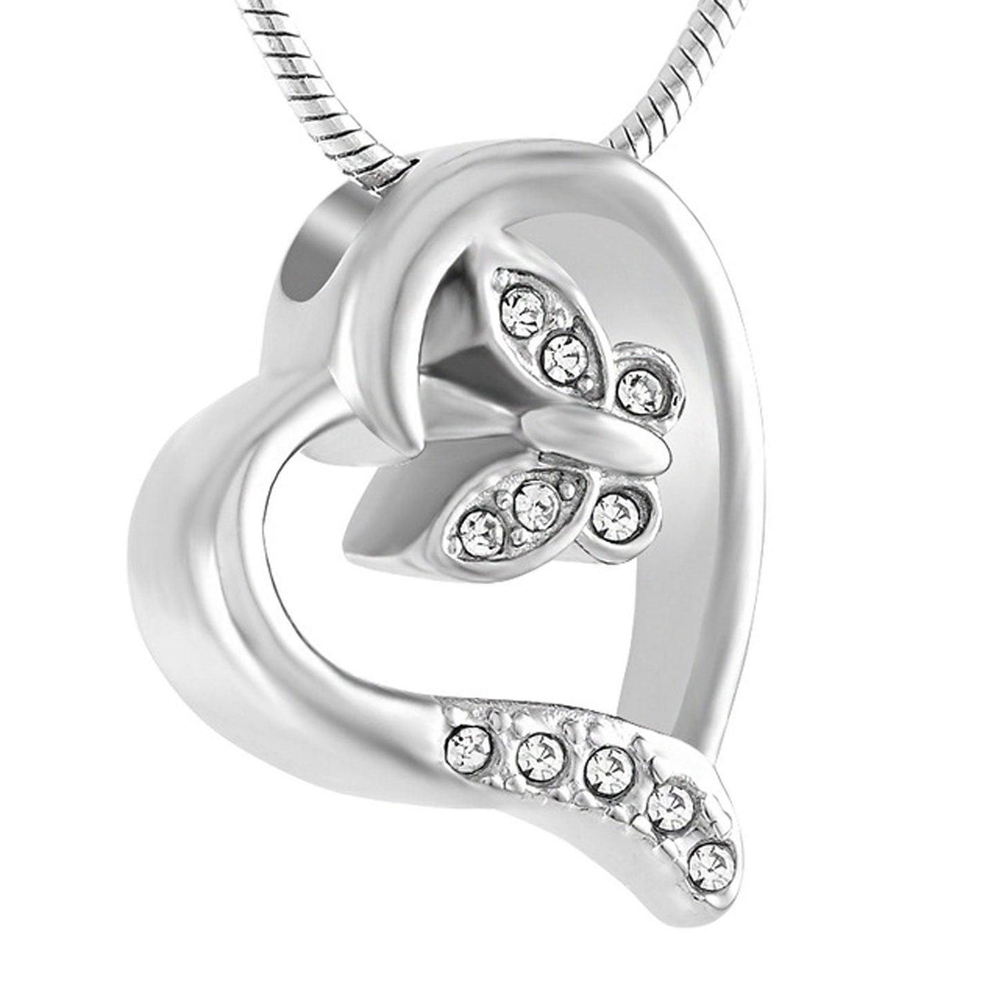 Crystal Butterfly in Heart Urn Necklace Sarah & Essie 