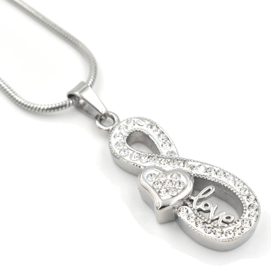 Crystal Infinity with Heart Urn Necklace Sarah & Essie 