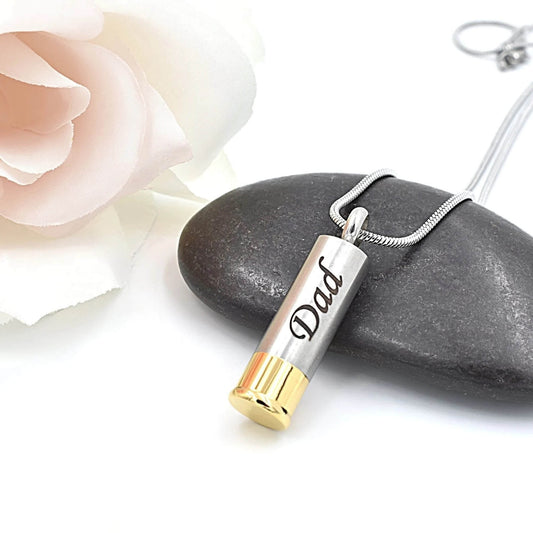 Dad Shotgun Shell Urn Necklace