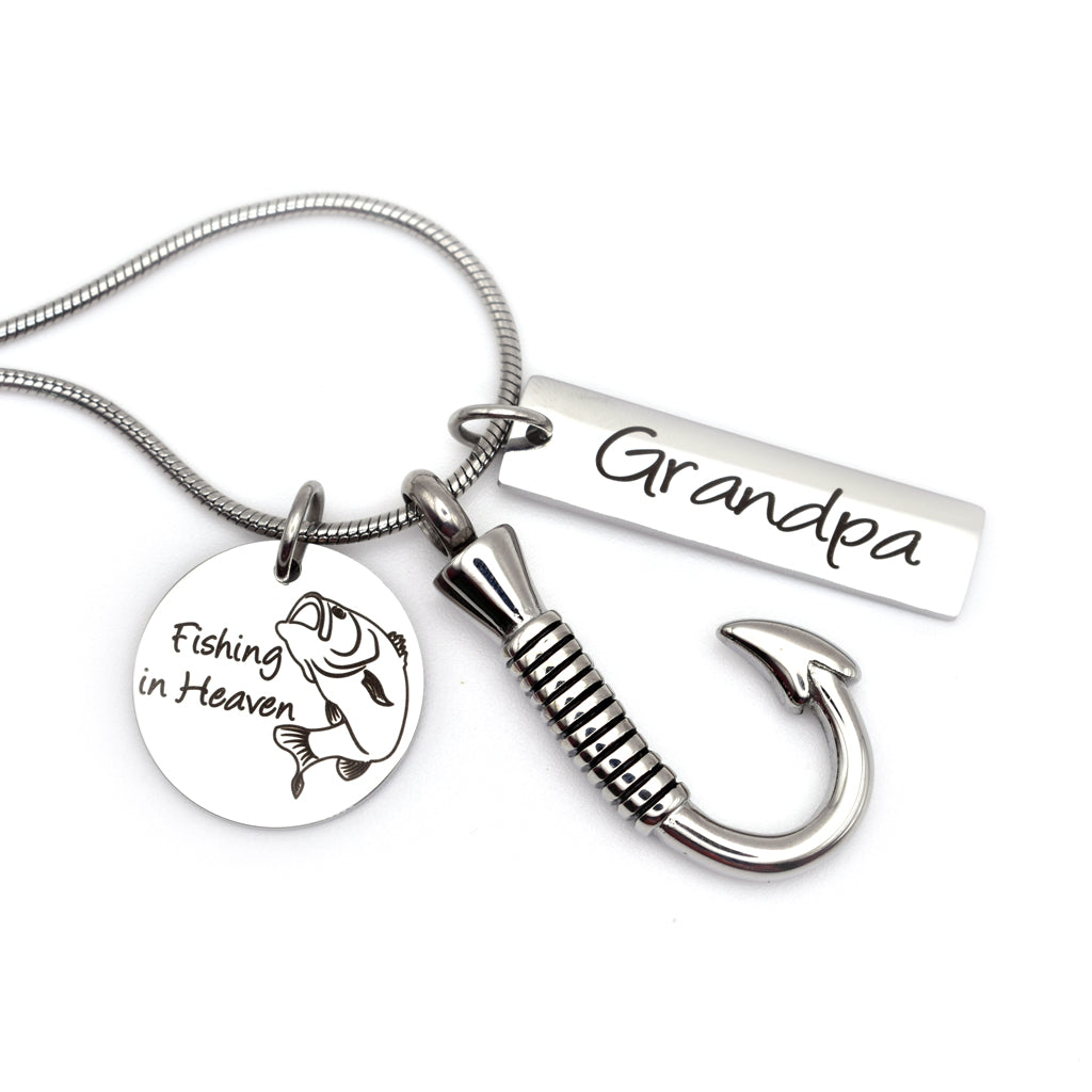 Fishing In Heaven Urn Necklace - Mens Cremation Jewelry – Sarah & Essie