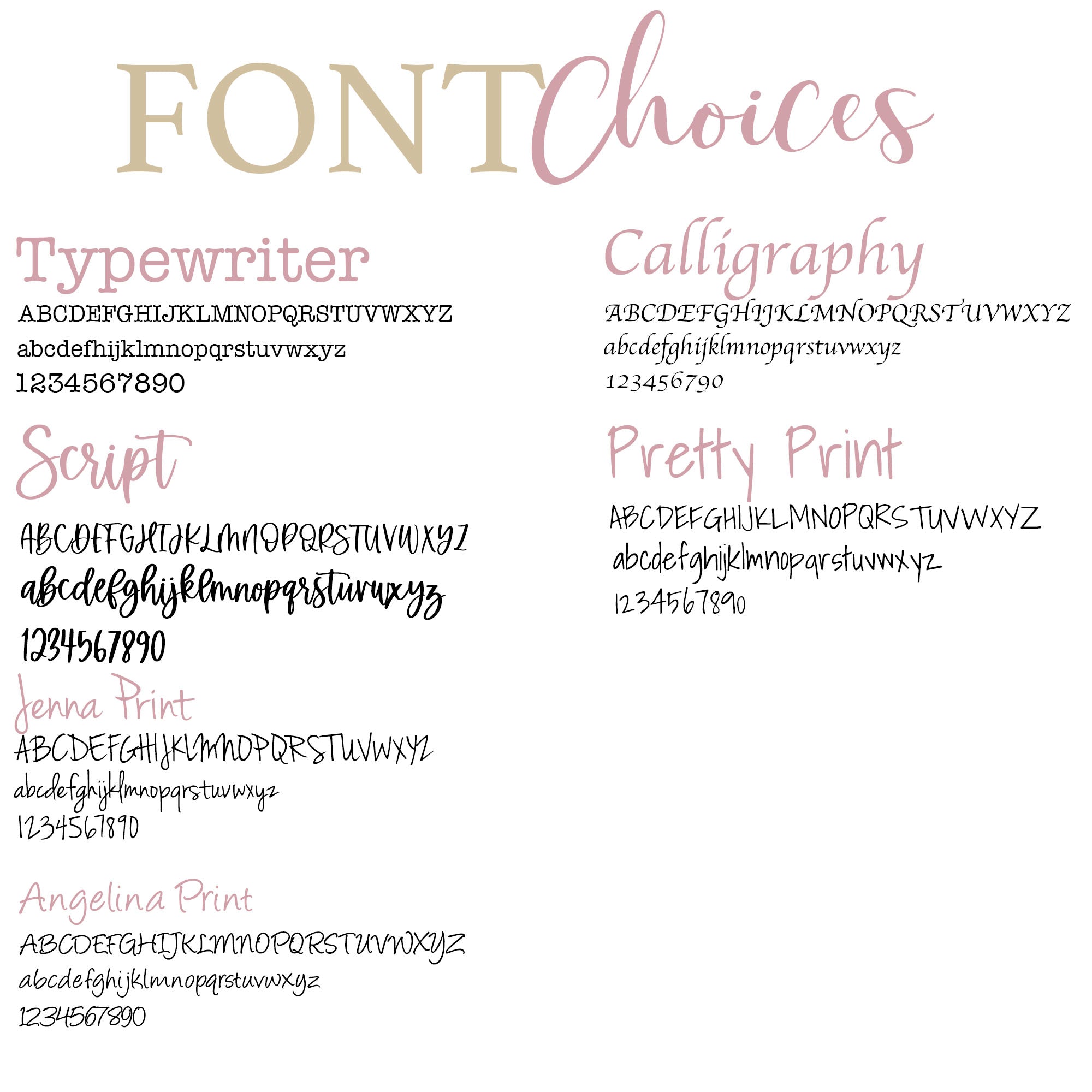 Hourglass Urn Necklace Font Choices for Name Charm