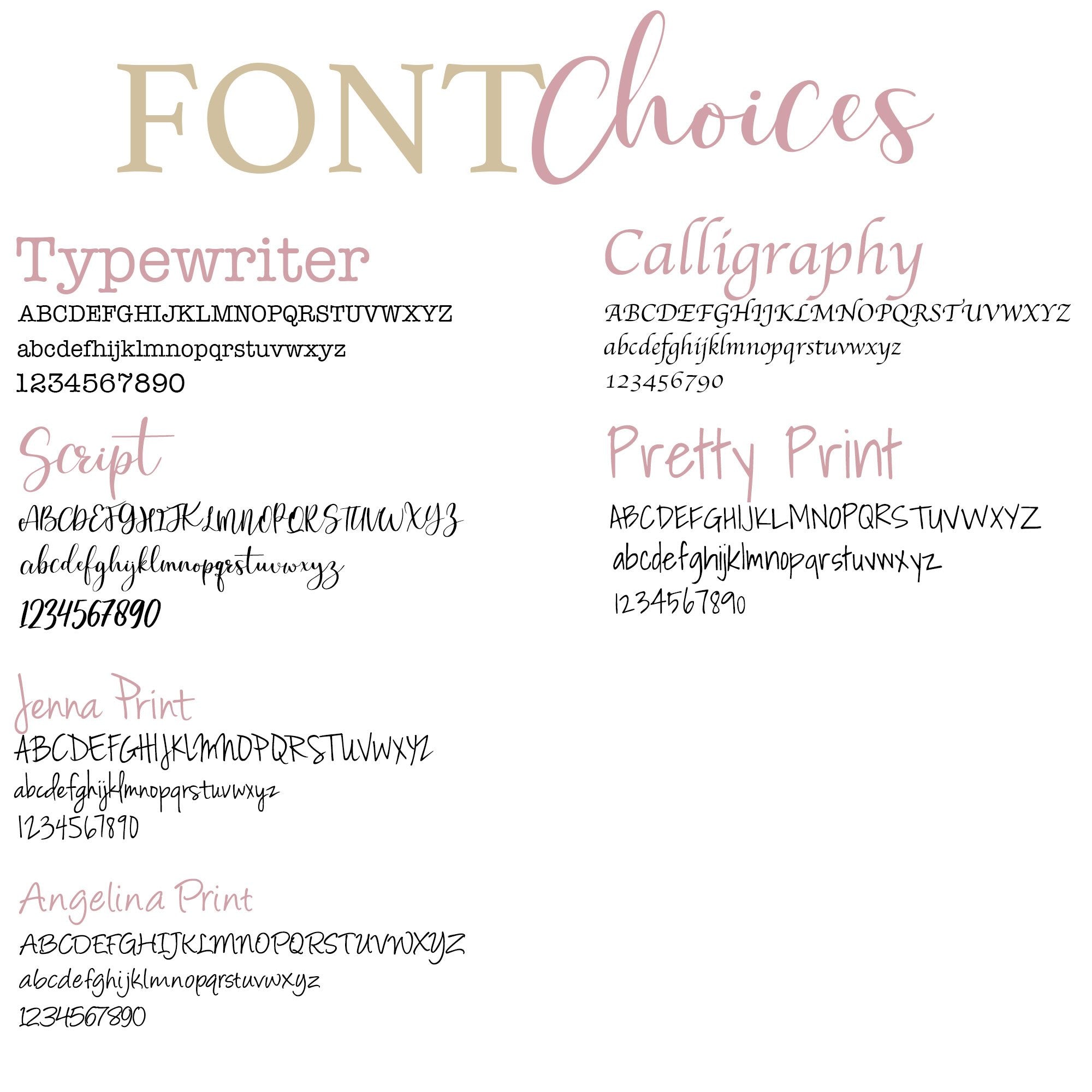 Font Choices for Custom Name Charm - Always In My Heart Locket for Ashes Options - Sarah & Essie