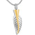 Gold & Silver Feather Cremation Necklace
