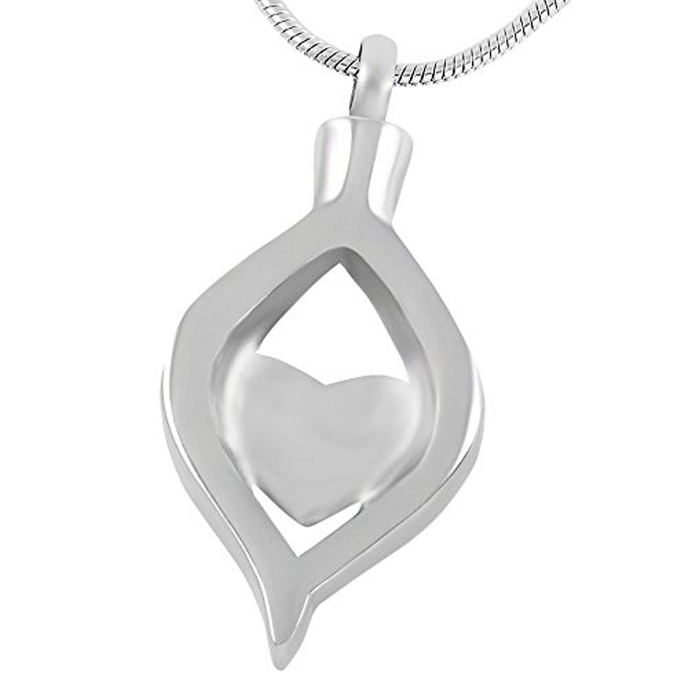 CZ Teardrop Ribbon Heart Urn Necklace Sarah & Essie 