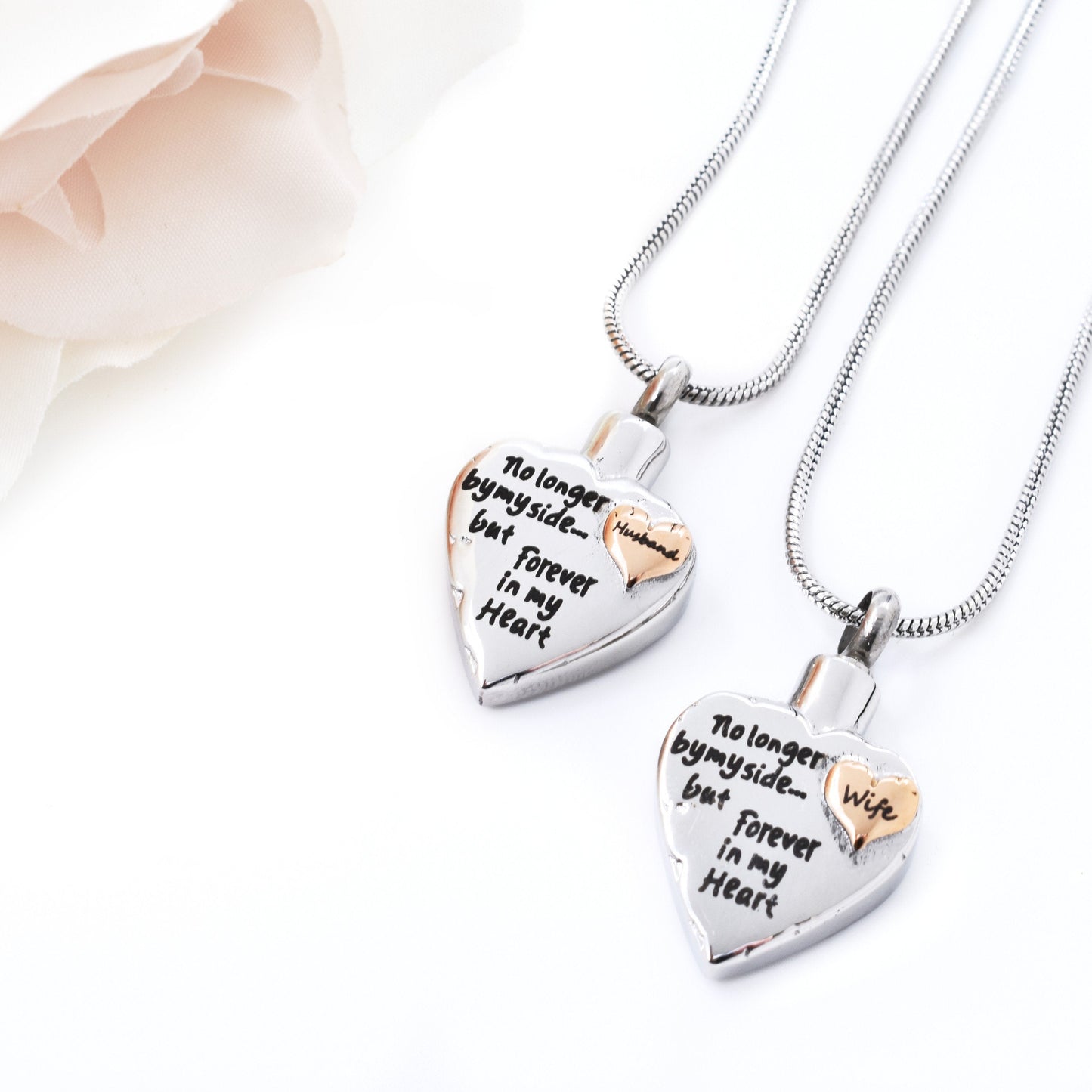 No Longer By My Side Heart, Husband or Wife Urn Necklace Sarah & Essie 