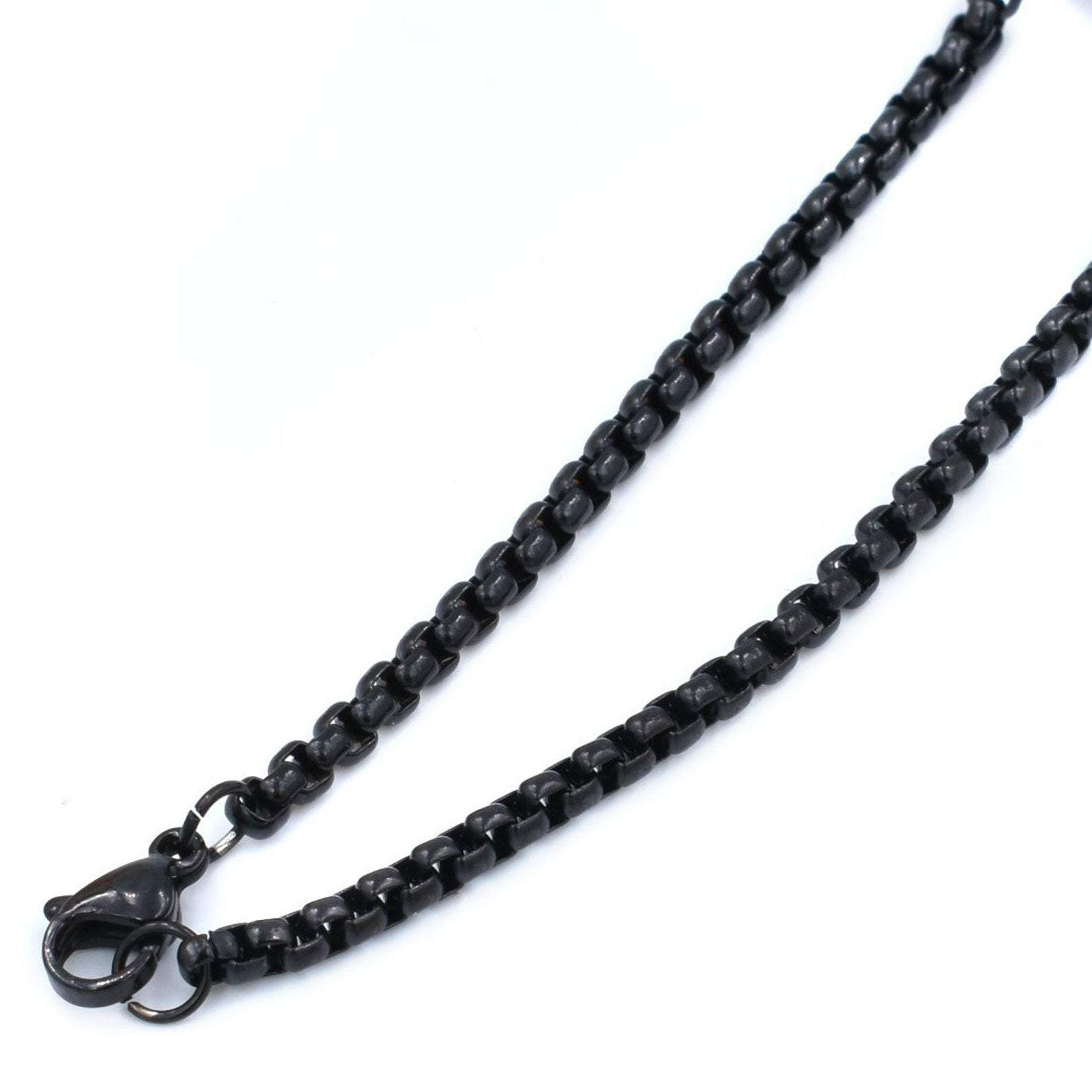 3MM Black Rounded Box Chain Necklace Cremation Jewelry Accessories My Sweetest Memories 