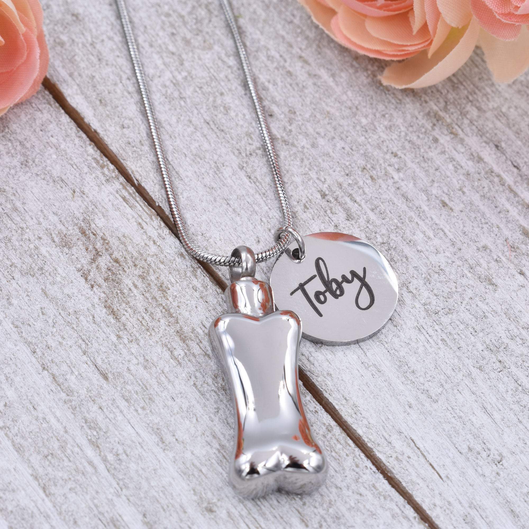 Dog Bone Urn with Name Urn Necklace Sarah & Essie 