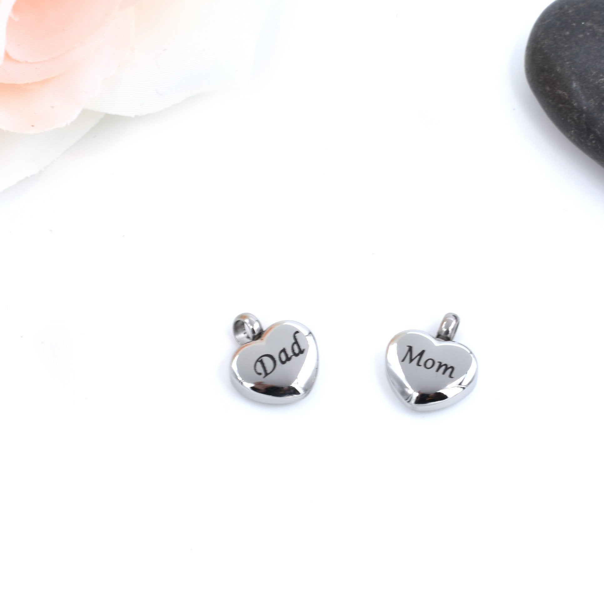 Silver Heart Urn Necklace | Dad Heart Charm | Mom Urn for Human Ashes | Small Heart Charm | Memorial Jewelry Gift | Cremation Pendant Sarah &amp; Essie 