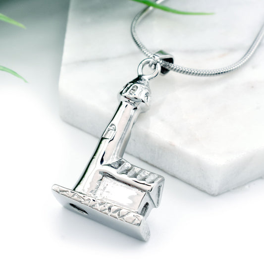 Lighthouse with Boathouse Cremation Jewelry