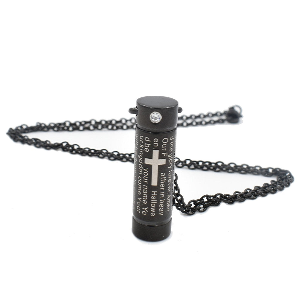 FPHNUY Stainless Steel Bullet American Flag Cremation Ashes Urn Necklace Memorial Pendant Waterproof Jewelry