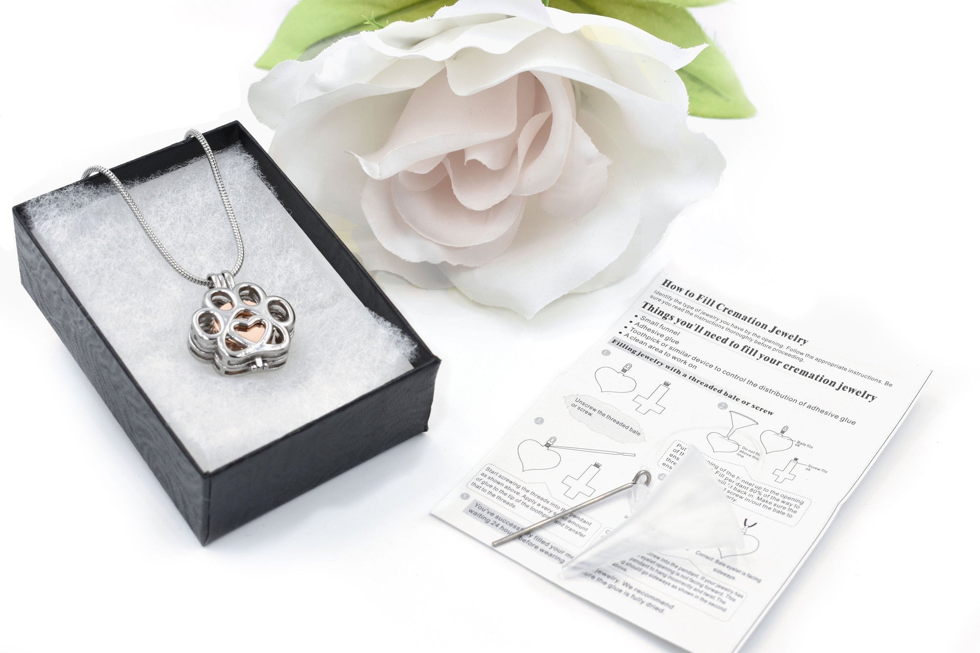 Filigree Paw Locket Urn Necklace Sarah & Essie 