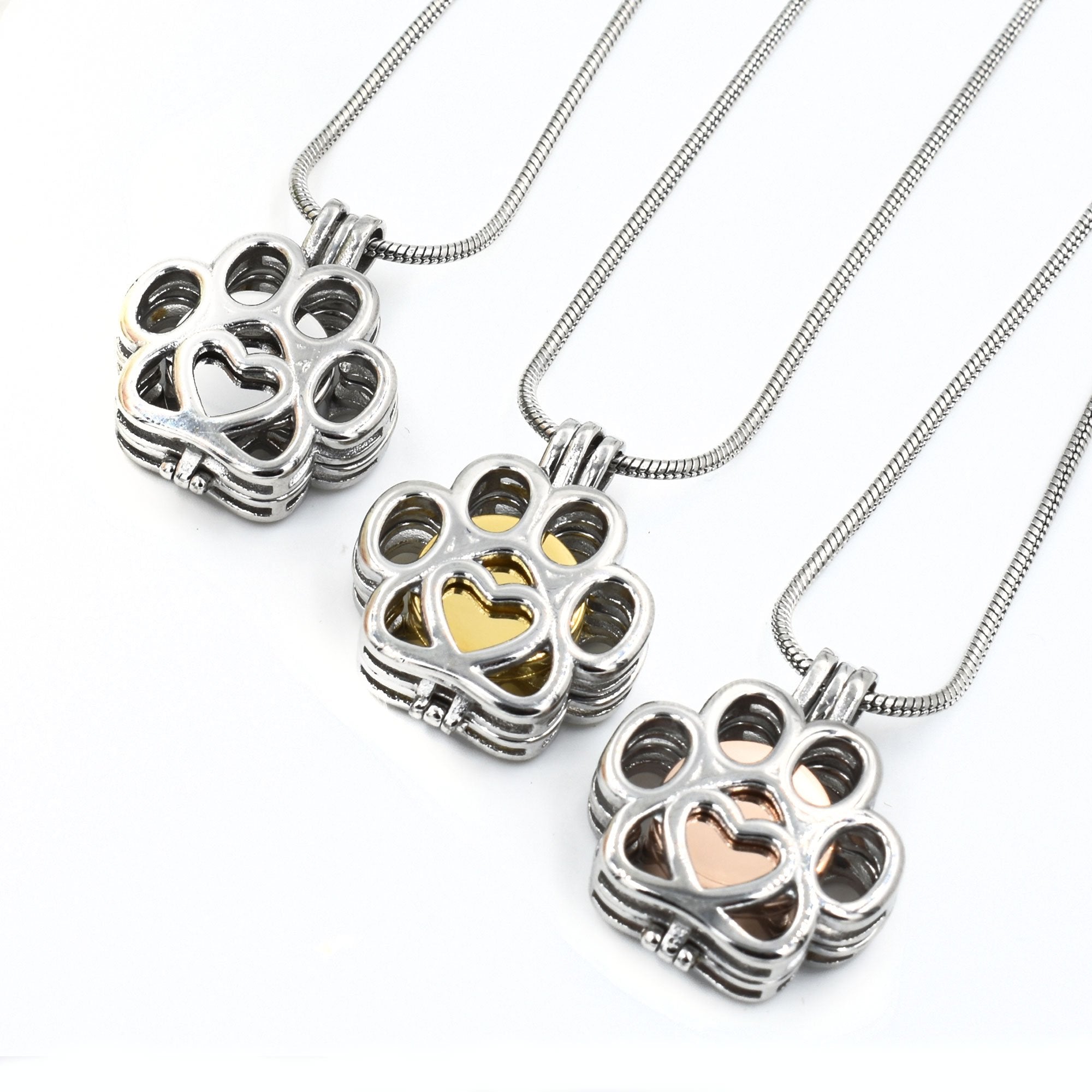Filigree Paw Locket Urn Necklace Sarah & Essie 