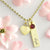 Mother Necklace with Children's Birthstones and Pink Flowers