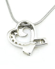 Crystal Ribbon Heart Urn Necklace