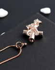 Rosegold Cross & Butterfly Ashes Necklace, Open