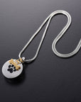 Round Paw Print with Gold Bone Urn Necklace Sarah & Essie 