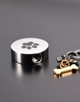 Round Paw Print with Gold Bone Urn Necklace Sarah & Essie 