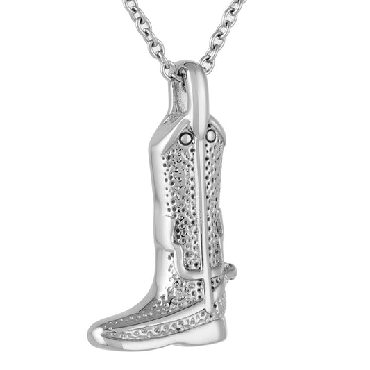 Silver Cowboy Boot Cremation Jewelry