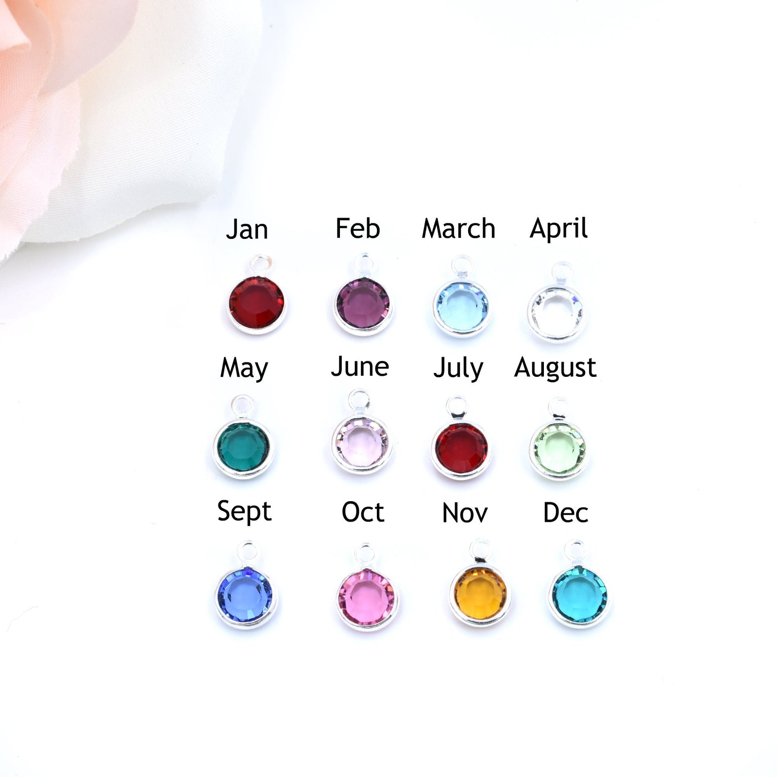 Swarovski Birthstone Charms, 6MM Cremation Jewelry Accessories My Sweetest Memories 