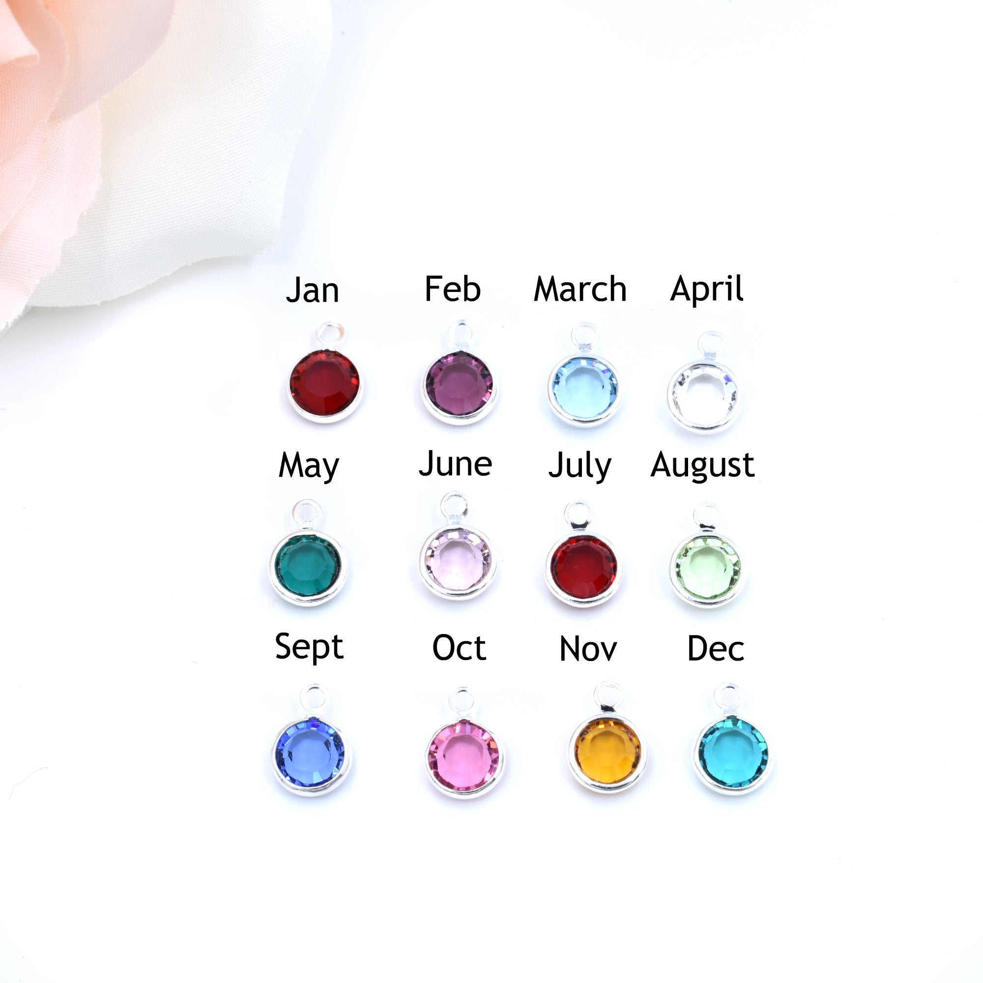 Swarovski Birthstone Charms, 6MM Cremation Jewelry Accessories My Sweetest Memories 