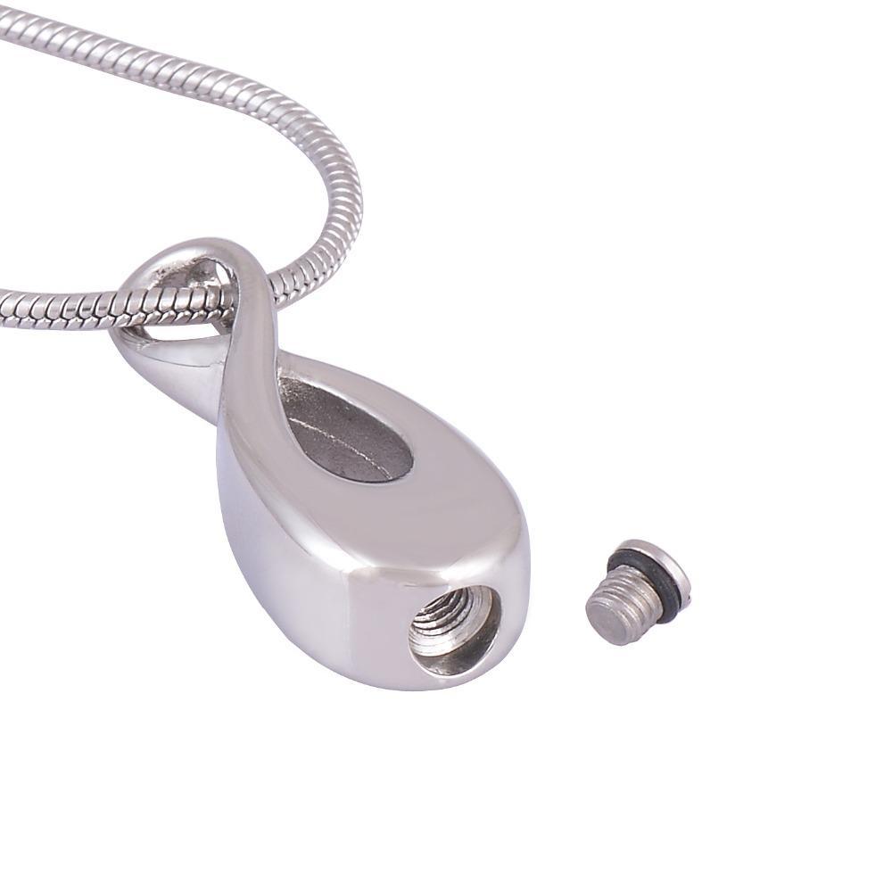 Tall Infinity Symbol Urn Necklace with screw open
