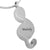 Black & Silver Treble Clef Memorial Ash Necklace, Engraved with Name