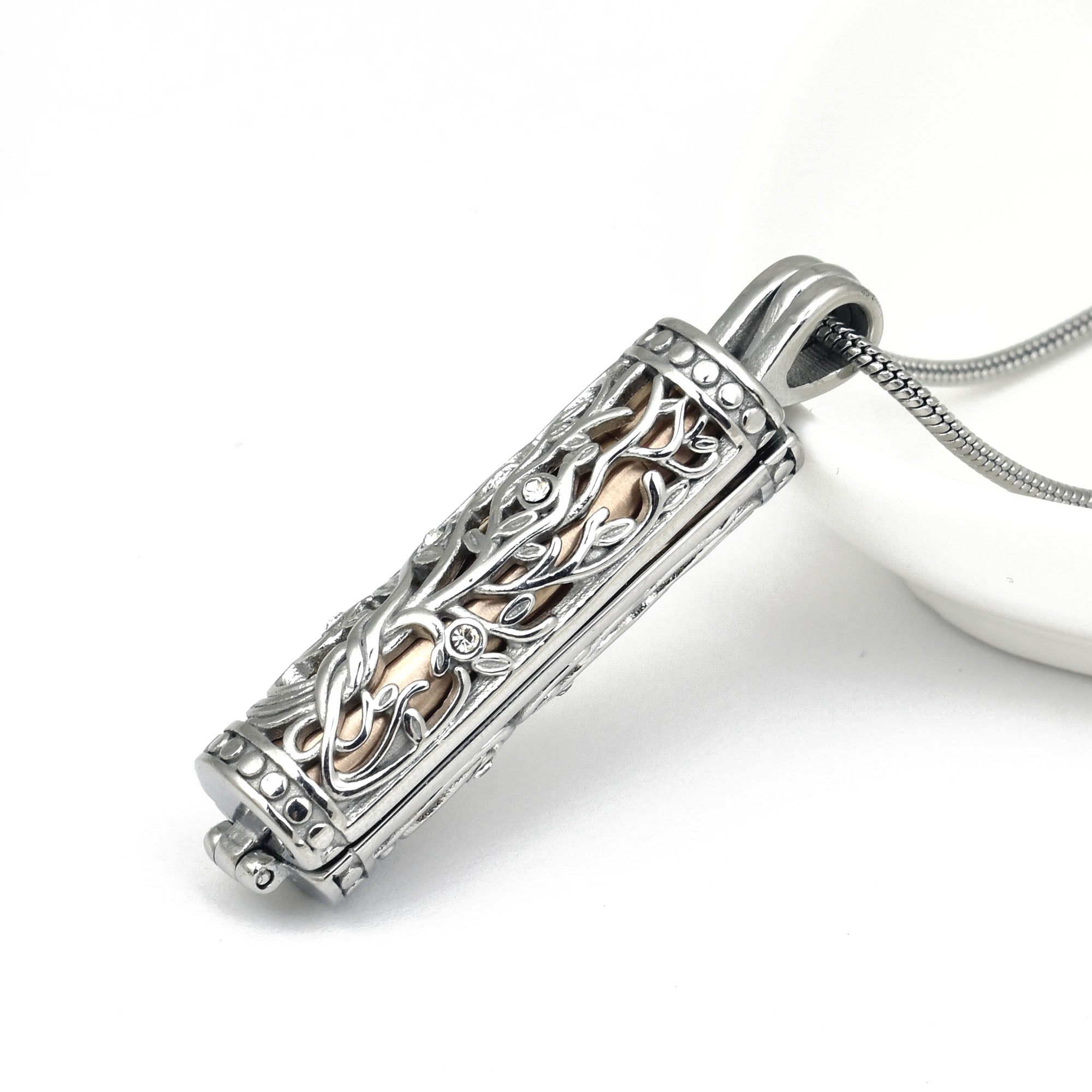 Cylinder Tree of Life Urn Necklace