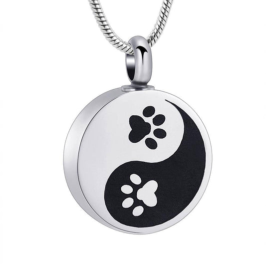 Ying and Yang with Paws Cremation Jewelry